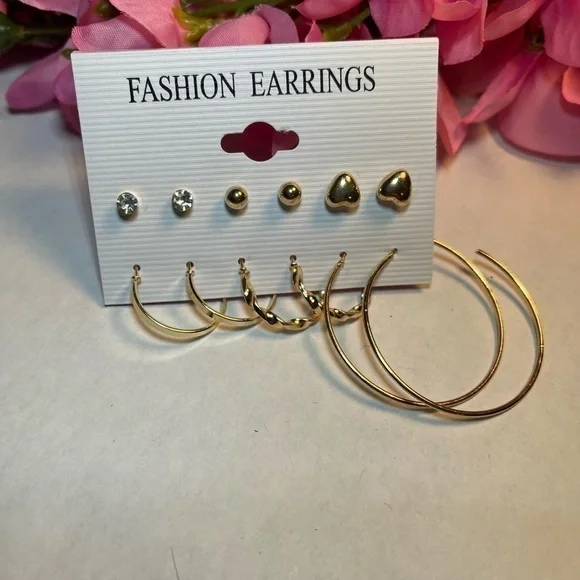 Fashion earrings set, artificial crystal, alloy pierced earrings - Picture 5 of 6